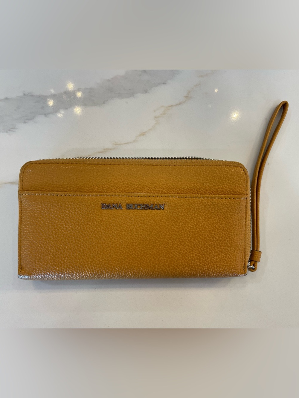 Dana Buchman Textured Mustard Zip Wallet